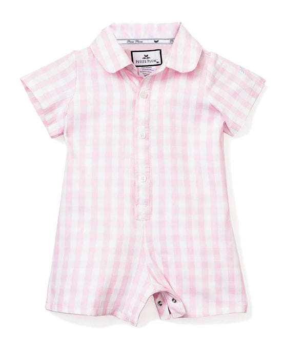 Pink Gingham Romper