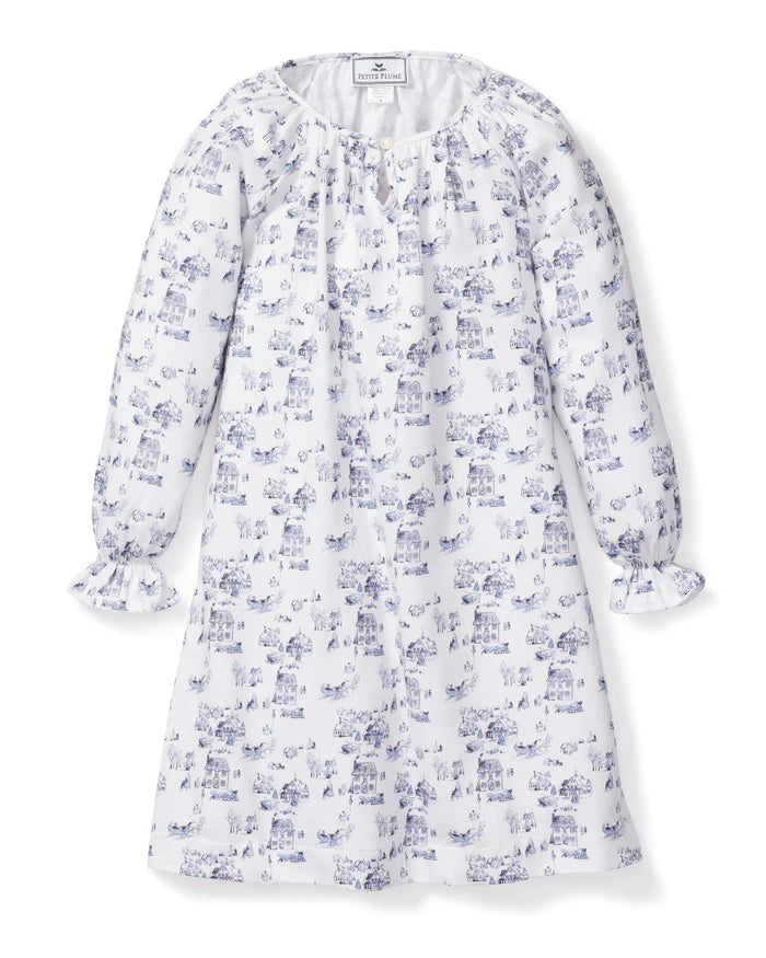 Toile Long Sleeve Nightgown